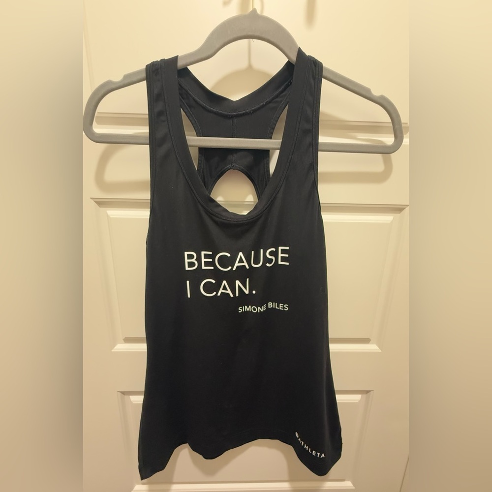 Athleta. Black Because I Can Simone Biles Racerback
Nitro Knit Tank. Small.